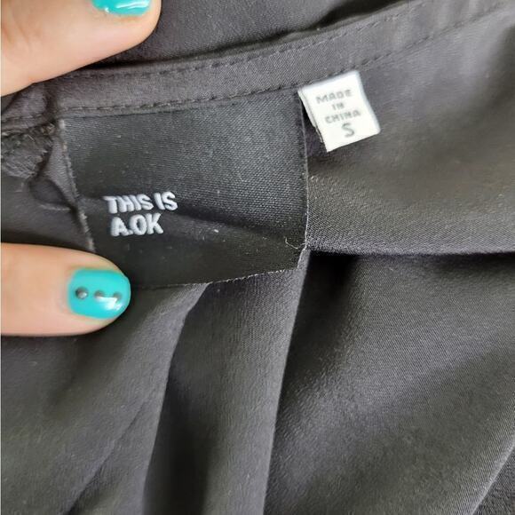 A. OK Black Cutout Mini Shift Dress Size S Sleeveless Round Neck Double Straps - Picture 4 of 9